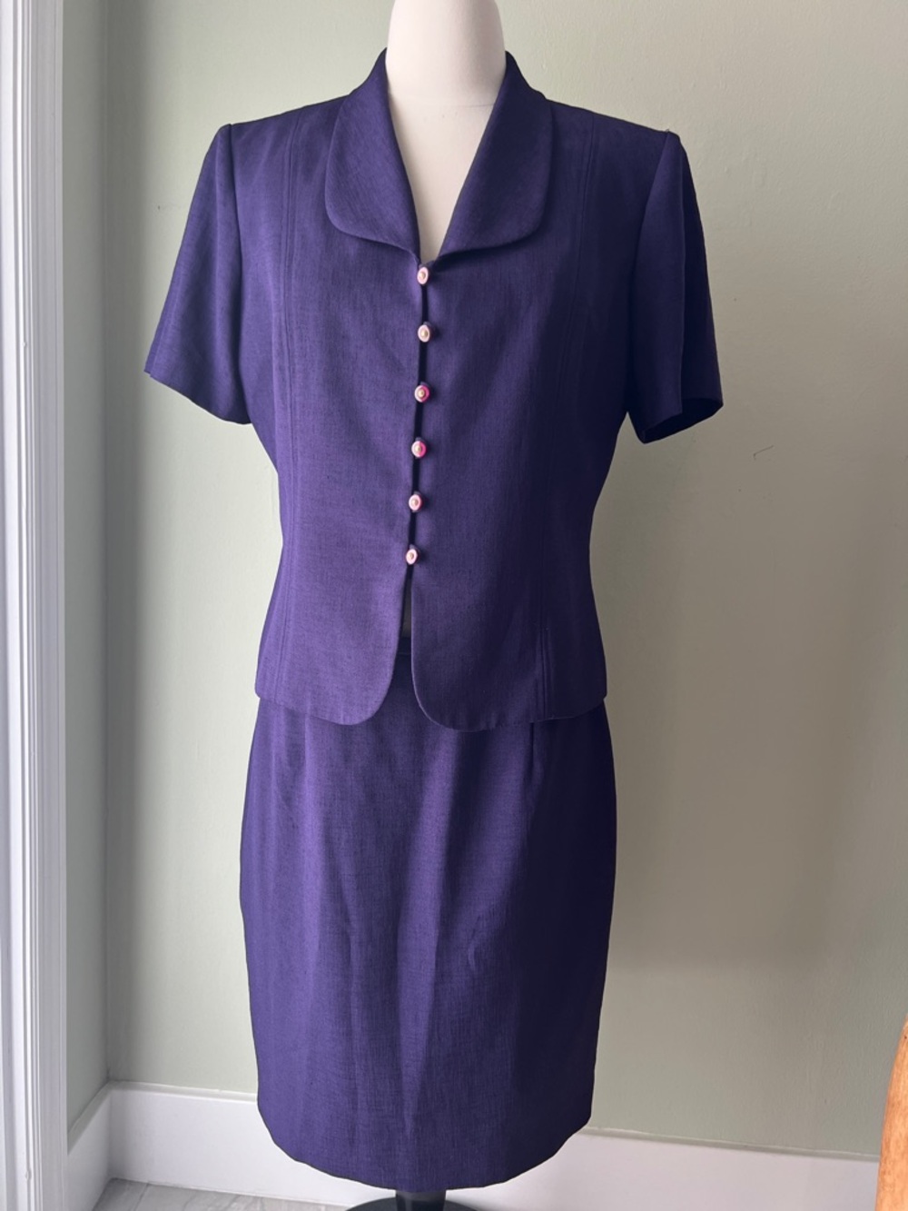 Vintage Jessica Howard Deep Purple Two-Piece Skirt Suit
